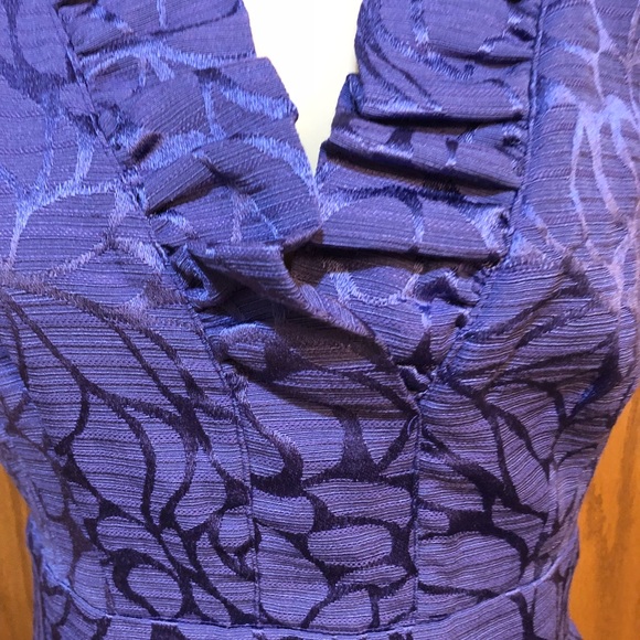 K Studio Purple Ruffle Plunge Neckline Dress NWOT - Picture 2 of 2
